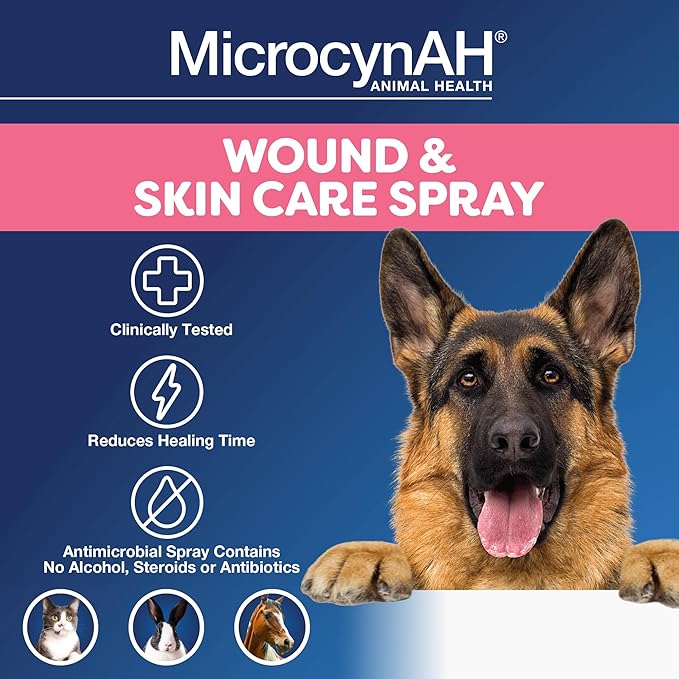 Manna Pro Microcyn AH Wound & Skin Care Spray for Pets 89ml, 3 Ounces, WHITE