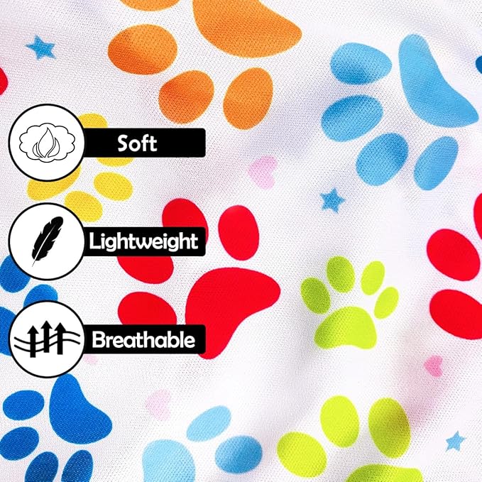 PET SHOW 4 Pack Paw Bone Printed Dog Clothes Shirts Soft Dog Vest Lightweight Sleeveless Cats Doggies T-Shirts Puppies Tank Top Tee Cat Clothes for Small Medium Dogs White Black Pink Blue XXL