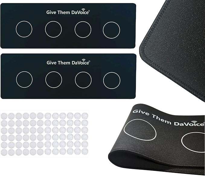 DaVoice Dog Communication Buttons Mat & 36 Adhesive Dots (8 Circles) Pet Talking Buttons Training Mat, Dog Word Buttons Training Mat, Dog Buttons for Communication Board (2 Mats, Buttons Not Included)