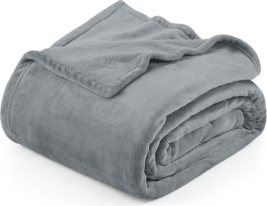 Utopia Bedding Cool Grey Fleece Blanket Twin Size Lightweight Fuzzy Soft Anti-Static Microfiber Bed Blanket (60x80 Inch)