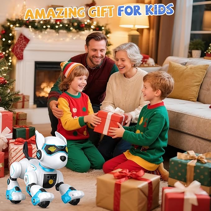Robot Dog for Kids, Remote Control Dog with Voice Touch Interaction and lmitation Show, Programmable Gesture Sensing Dog Robot, Singing, Dancing, Talking, Smart Stunt Robot Dog Toy Gift for Boys Girls