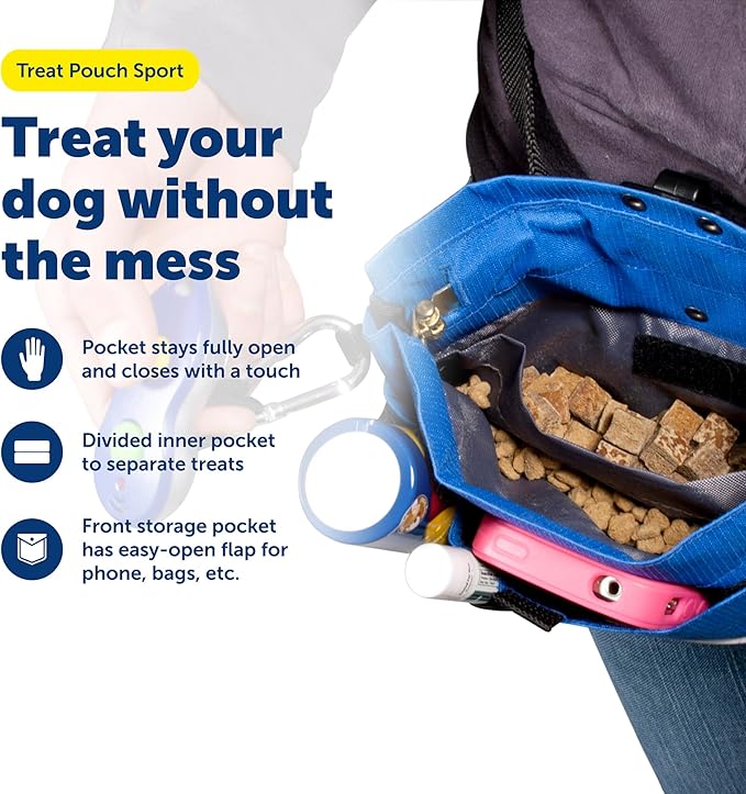 PetSafe Treat Pouch Sport - Easy Access Waterproof Treat Pouch for Daily Use - Convenient Phone & Keys Carry with Dual Inner Pocket & Front Storage Pocket - Adjustable Fit - Standard - Red