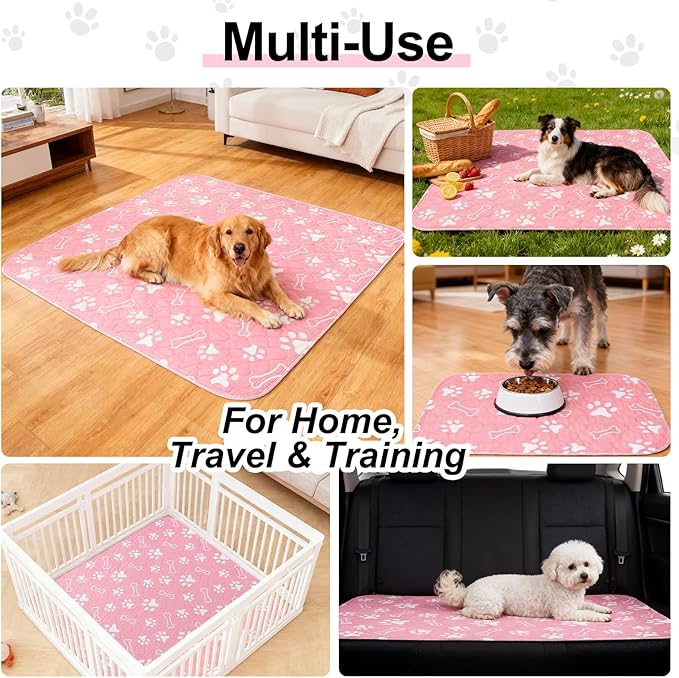 BEAUTYZOO 4 Pack Washable Pee Pads for Dogs, Reusable Puppy Pads for Potty Training, Waterproof Super Absorbent Whelping Pads Mats Non Slip Against Urine for Small Medium Dogs Cats, 36" x 41"