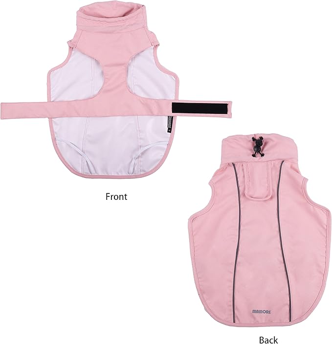 Adjustable Waterproof Dog Raincoat for Dogs,Lightweight Pet Rain Jacket Puppy Clothes with Reflective Strip for Small Medium Large Dogs (Pink, XX-Large)