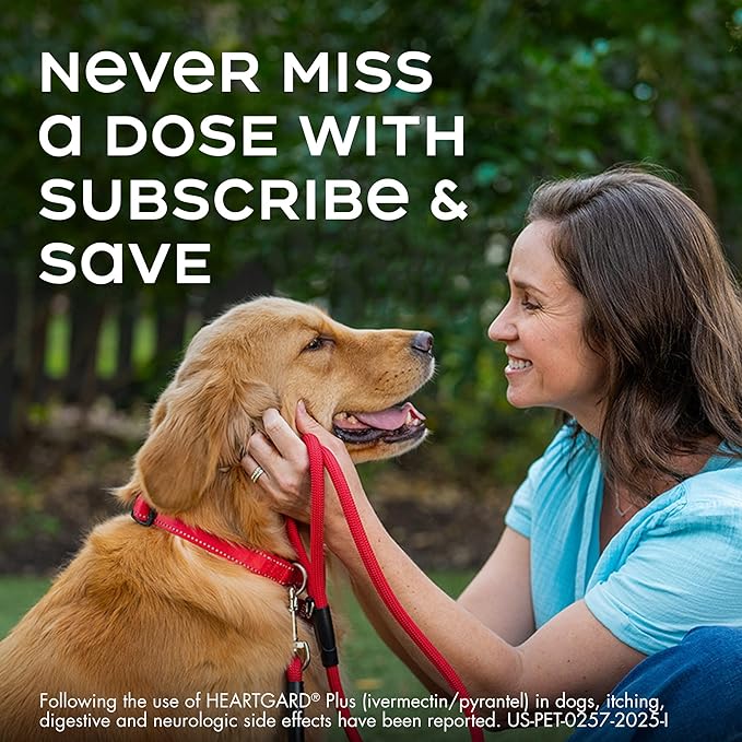 HEARTGARD® Plus (ivermectin/pyrantel) Real-Beef Chewables for Dogs up to 25 lbs (Blue Box) 6 Month Supply of Chews (Heartworm Disease Preventive)
