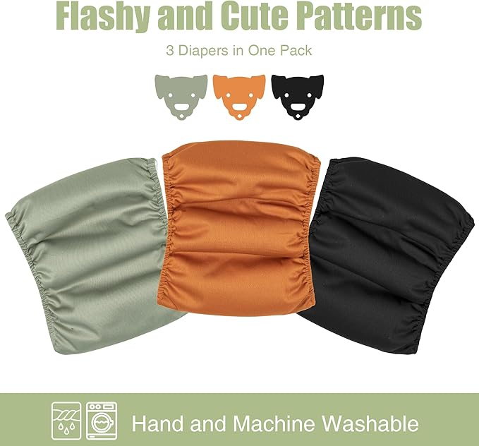 Wegreeco Washable Male Dog Diapers (Pack of 3) - Washable Male Dog Belly Wrap (Small)