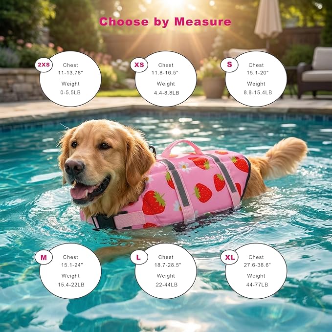 Doglay Dog Life Jacket, Dog Life Vest for Swimming Boating, Adjustable Puppy Life Jacket with Reflective Stripes, Superior Buoyancy Pet Swimming Vest for Small Medium and Large Dogs