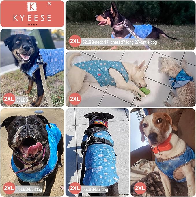 KYEESE 2Pack Dog Cooling Shirt, Breathable Dog Shirt for Medium Large Dogs, Sun Protection Dogs Cooling Vest Tank Top, Lightweight Soft Sleeveless Summer Pet Clothes, Boat+Ice Cream, 2XL