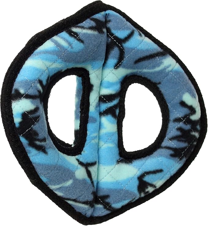 TUFFY- World's Tuffest Soft Dog Toy-Ultimate 3Way Ring -Squeakers -Multiple Layers. Made Durable, Strong & Tough. Interactive Play (Tug, Toss & Fetch). Machine Washable & Floats. (Camo Blue 2 Pack)