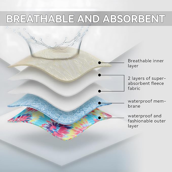 Washable Female Dog Diaper with Suspender - 3 Pack Reusable Super Absorbent & Leakproof Fixed Doggie Diapers for Dogs in Heat Cycle