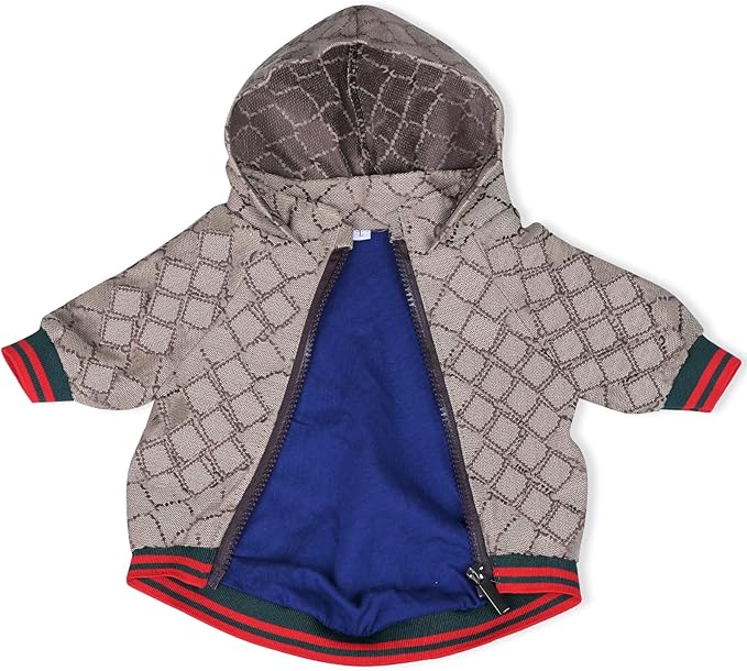 Dog Hoodie Classic Designer Puppy Coat Luxury Puppy Clothing Warm Pet Dog Coat Zipper Design Easy On/Off Teddy Clothing Chihuahua Clothes French Bulldog Clothes 3XL