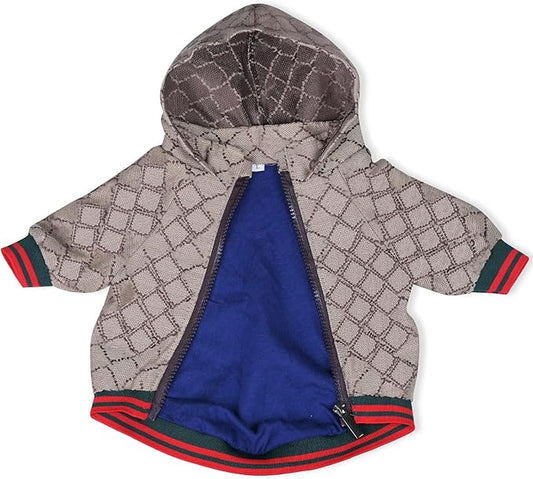 Dog Hoodie Classic Designer Puppy Coat Luxury Puppy Clothing Warm Pet Dog Coat Zipper Design Easy On/Off Teddy Clothing Chihuahua Clothes French Bulldog Clothes XXL