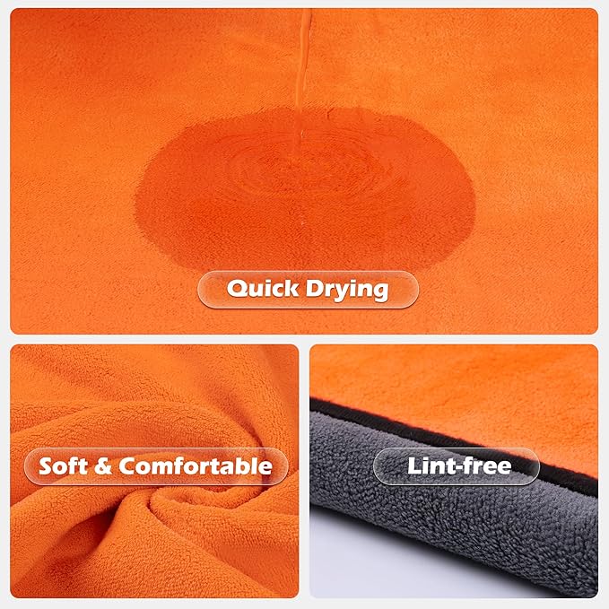 MICOOYO Dog Towels for Drying Dogs 3 Pack, Ultra Absorbent Microfiber Pet Bath Blanket | Quick Dry Towel for Dogs and Cats, 11.8"x11.8", XS