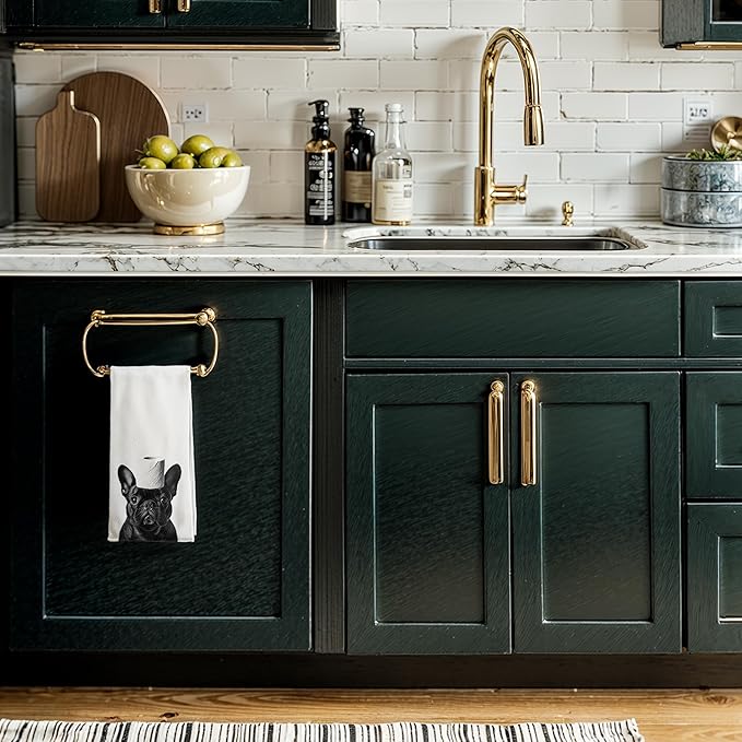 Funny Black French Bulldog Bathroom Hand Towels, Gifts for French Bulldog Lovers, Dog Bathroom Decor, Frenchie Gifts Decorative Hand Towels for Bath Room Washroom Spa Gym, 16x24 Inches