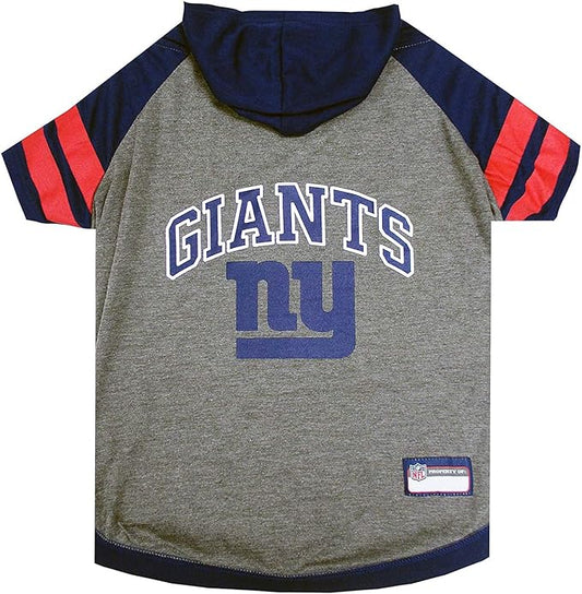 Pets First NFL New York Giants Hoodie for Dogs & Cats. | NFL Football Licensed Dog Hoody Tee Shirt, Medium| Sports Hoody T-Shirt for Pets | Licensed Sporty Dog Shirt
