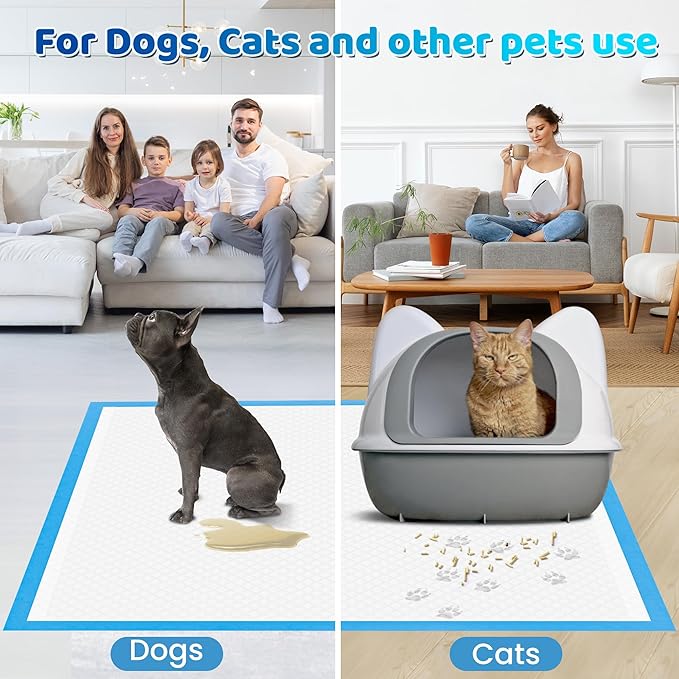 Upgrade Leak-Proof Pet Training and Puppy Pads, Jumbo Pee Pads for Dogs with Thicken Polymer Heavy Absorbency, Quick Dry Disposable Pee Pads for Cats Dogs (50, Regular 30''x36'')