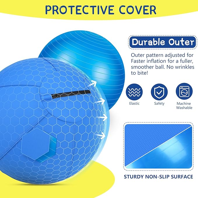 Herding Ball for Dogs and Horses, 18" Jolly Ball for Dogs, Dog Herding Balls for Australian Shepherd Collie, Durable Bite-Resistant with Reinforced Stitching, Medium Dog Toys Gifts for Dogs- Blue