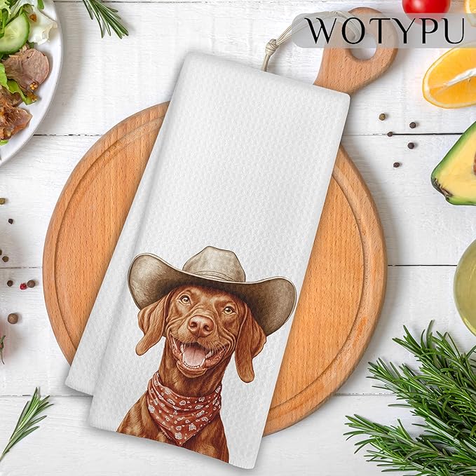 Funny Vizsla Gifts Kitchen Towels, Vizsla Gifts for Women Dish Tea Towel for Kitchen Decor, Vizslas Gifts Hand Towels for Bathroom Decor, 16X24 Inch