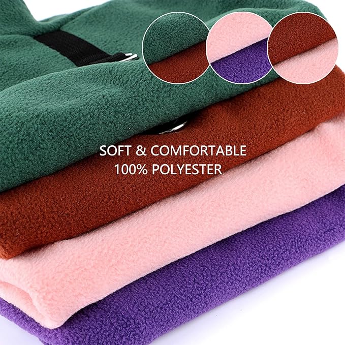 2 Pack Dog Sweater Fleece Vest Pet Warm Pullover Fleece Jacket with D-Ring, Fall Winter Dog Clothes Cold Weather Coat for Puppy and Small Dogs Unisex (Pink Purple, XX-Large)
