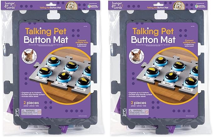 Hunger for Words Talking Pet Button Mat - 1pc Talking Dog Button Mat, Talking Dog Button Storage, Single Mat Holds Up to 6 Buttons (Buttons Sold Separately) (Pack of 2)