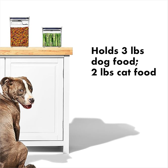 OXO Good Grips Pet POP Container – 2.8 Qt/2.6 L |Ideal for up to 3lbs of Dog Food or 2lbs of Cat Food | Airtight Storage Container | BPA Free (Pack of 8)