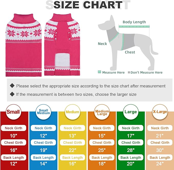 Mihachi Dog Sweater - Winter Coat Apparel Clothes with Colorful Stripes for Cold Weather, Pink M