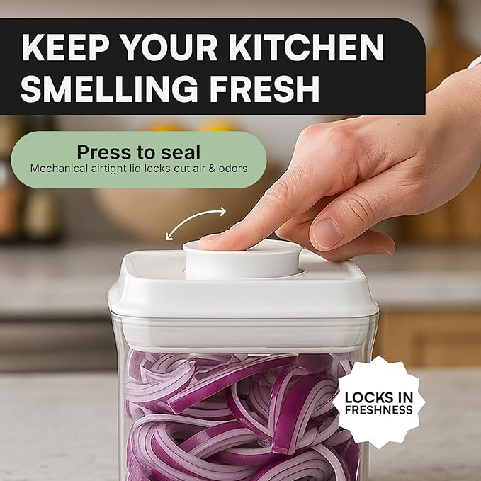 Bop Top Airtight Food Storage Containers with Lid 30 oz | Kitchen Canister Sets | Air Tight Pantry Container | Pop Top Dry Food Storage Containers for Snacks, Sugar, Flour, Baking, Cereal, Pasta