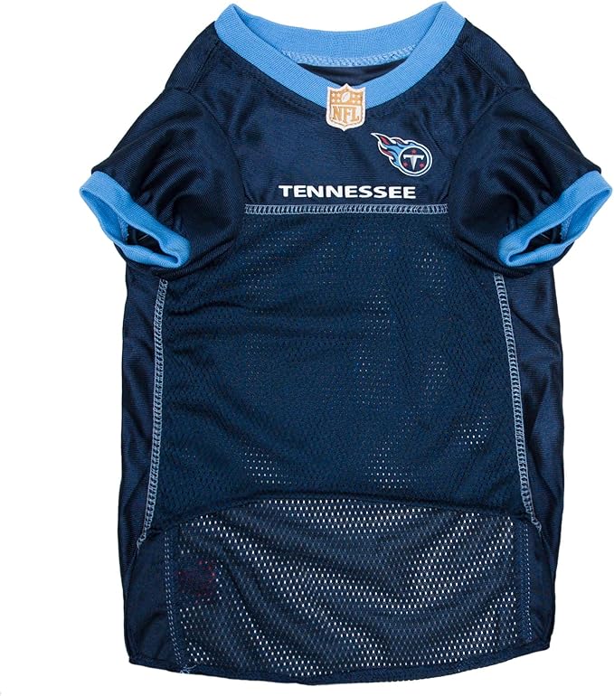 Pets First NFL Dog Jersey, Tennessee Titans, Blue, XX-Large, Satin & Poly-Mesh, Sports, Pet Jersey, Shirt