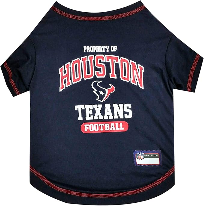 NFL Houston Texans Dog T-Shirt for Pets, Size X-Small. Officially Licensed Pet Shirt with Team Logo, Soft Stretchable Comfort Fit Apparel for Dogs & Cats