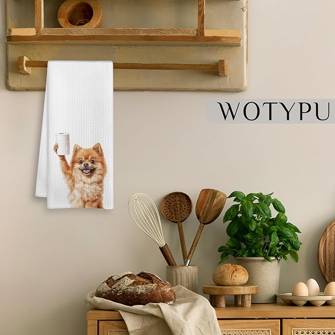 Funny Pomeranian Gifts Bathroom Hand Towels, Pomeranian Dog Lovers Gifts Decorative Hand Towels for Kids Guest Bathroom Washroom Half Bath, 16X24 Inch