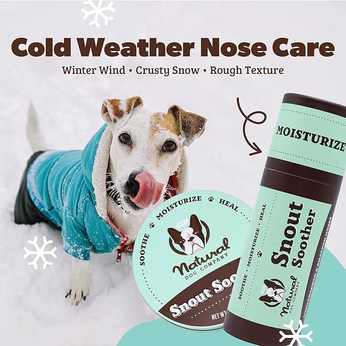 Natural Dog Company Snout Soother Balm – Dog Nose Balm for Dry Cracked Snouts, Moisturizing Winter Nose Care with Coconut Oil & Shea Butter, Lick Safe Dog Snout Balm for All Breeds, 2 oz Stick