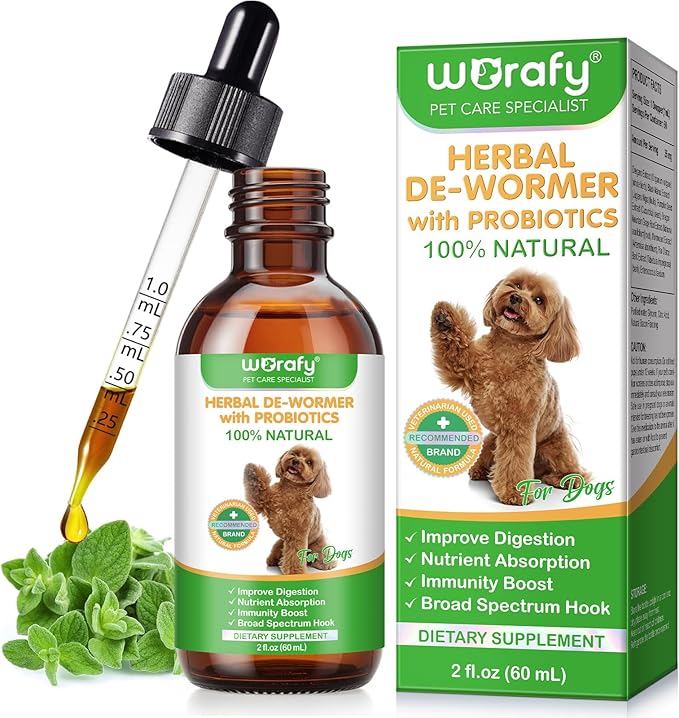 Natural Intestinal Defense for Dogs, Herbal Cleanser & Natural Digestive Support for Dogs with Probiotics, Wormwood, Black Walnut - Promotes Gut Health – 2 Fl Oz