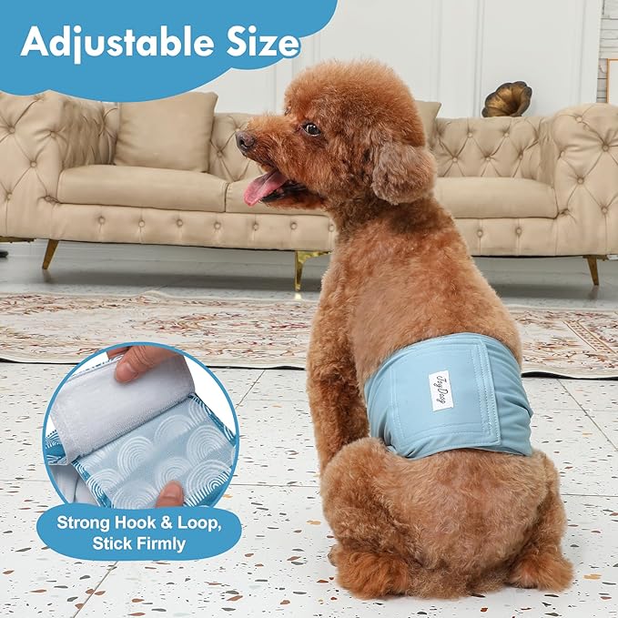 Reusable Dog Belly Bands for Male Dogs Diapers,5 Pack Premium Washable Dog Diapers Male Puppy Nappies Wrap,M