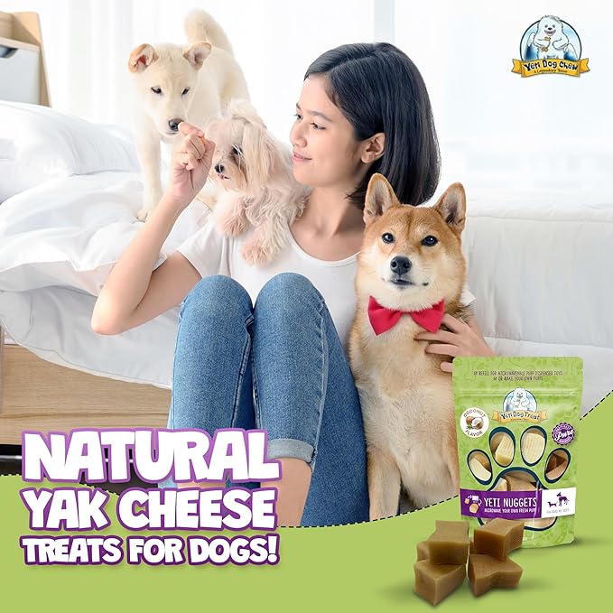 Yeti Refill Nuggets for Puff and Play Dog Toys - Natural Himalayan Yak Cheese Treats, Healthy Dog Chews, Suitable for All Dogs, Ideal for Interactive Chew Toys and Dispensers - 6 Pieces, Coconut