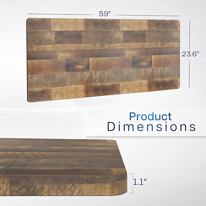 VIVO Reclaimed Wood 60 x 24 inch Universal Solid One-Piece Table Top for Standard and Sit to Stand Height Adjustable Home and Office Desk Frames, DESK-TOP60P