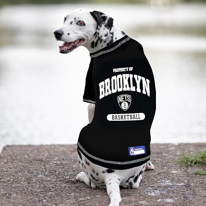 Pets First NBA Licensed Hoodies & T-shirt for Dogs & Cats, Brooklyn NETS, Small