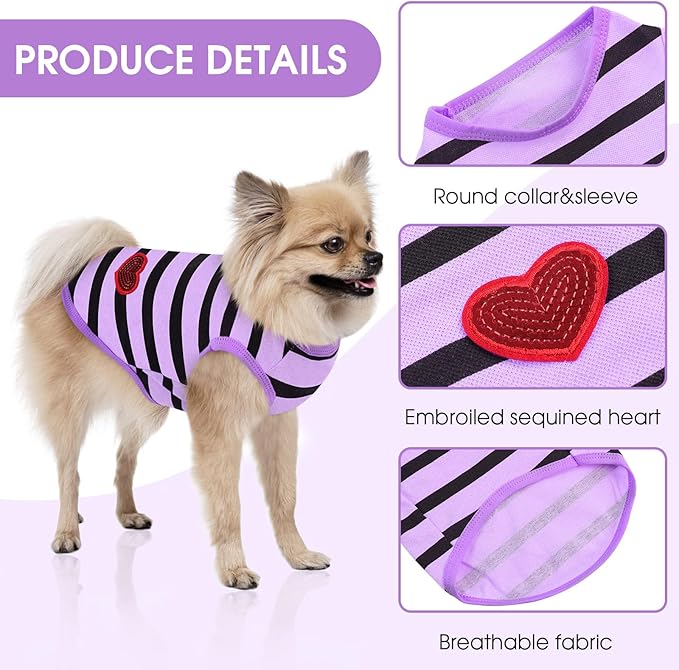 Queenmore Small Dog Shirt,Soft Breathable Dog Shirt for Dogs Cats Boy Girl,Pet Clothes for All Season,Breathable Lightweight Pet Tshirt for Frenchie, Dachshund, Yorkie