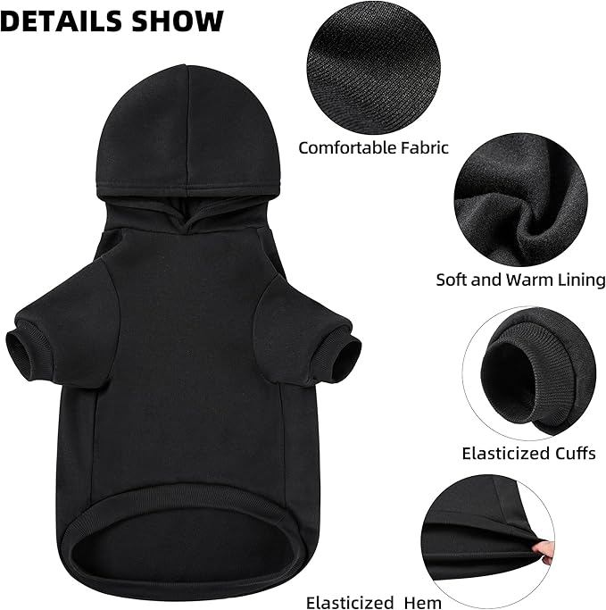 GreenJoy Dog Sweater Dog Hoodie Cold Weather Dog Coat Hooded Sweatshirt for Puppies,Cats, Small Medium Large Dogs (X-Small, Black (I Love My Dad))