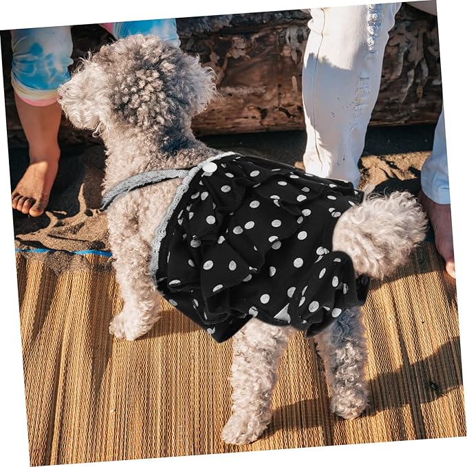 Toyvian Breathable Female Dog Pants Cotton Pet Physiological Pant for Puppies in Heat Moisture Absorbing Reusable Diapers to Prevent Unwanted Pregnancy and Keep Clean Black XL