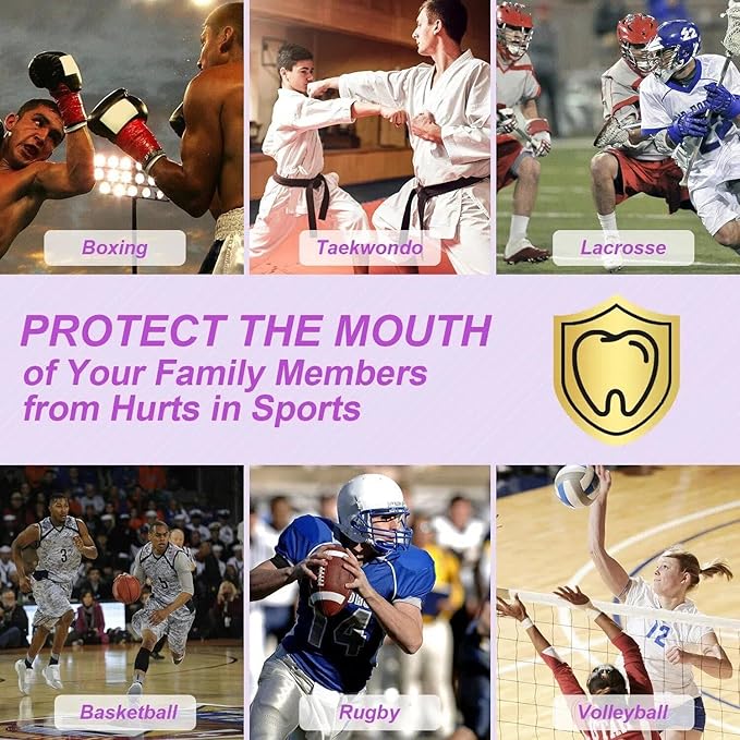 BBTO 6 Pcs Youth Kids Mouth Guard for Sports, Boys Girls Mouth Guard with Case, Mouthguard for Wrestling Boxing Basketball Hockey Football