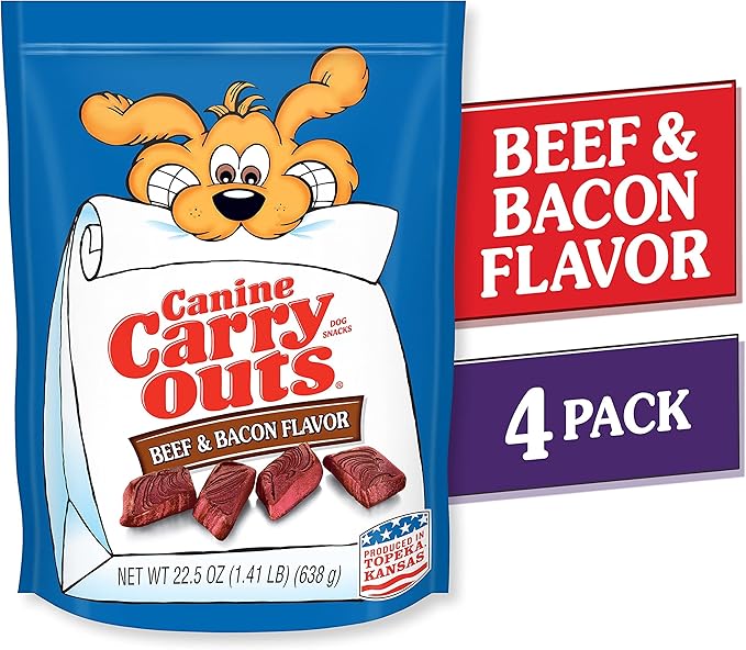 Canine Carry Outs Dog Treats, Beef & Bacon Flavor, 22.5 Ounce (Pack of 4)