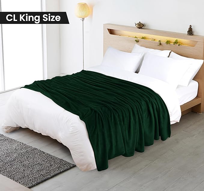 Utopia Bedding Forest Green Fleece Blanket California King Size Lightweight Fuzzy Soft Anti-Static Microfiber Bed Blanket (102x96 Inch)