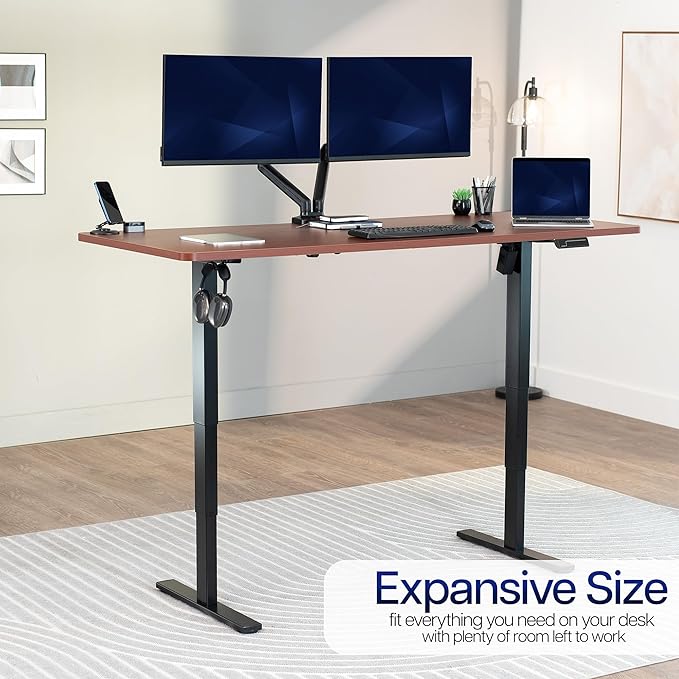 VIVO Dark Walnut Universal 71 x 30 inch Solid One-Piece Table Top for Standard and Sit to Stand Height Adjustable Home and Office Desk Frames, DESK-TOP71D
