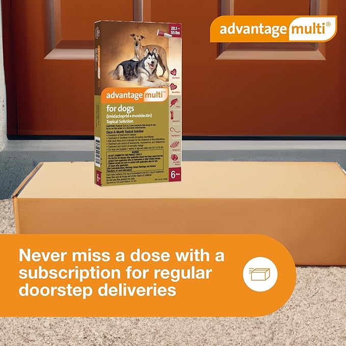 Advantage Multi Topical Solution for Dogs 6 Doses, 20.1-55 lbs (Red)