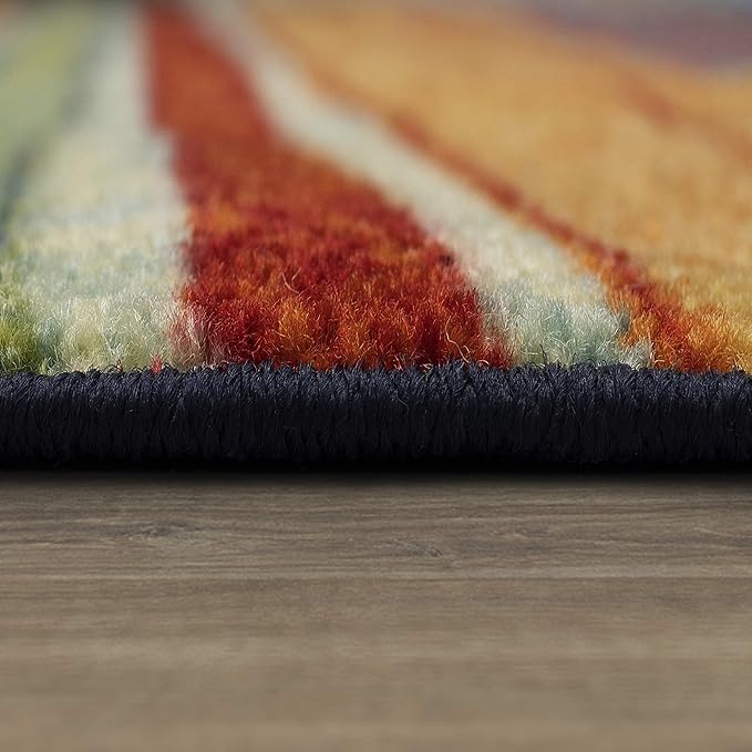 Mohawk Home Rainbow Stripe 2' x 5' Area Rug - Multicolor - Perfect for Living Room, Dining Room, Office