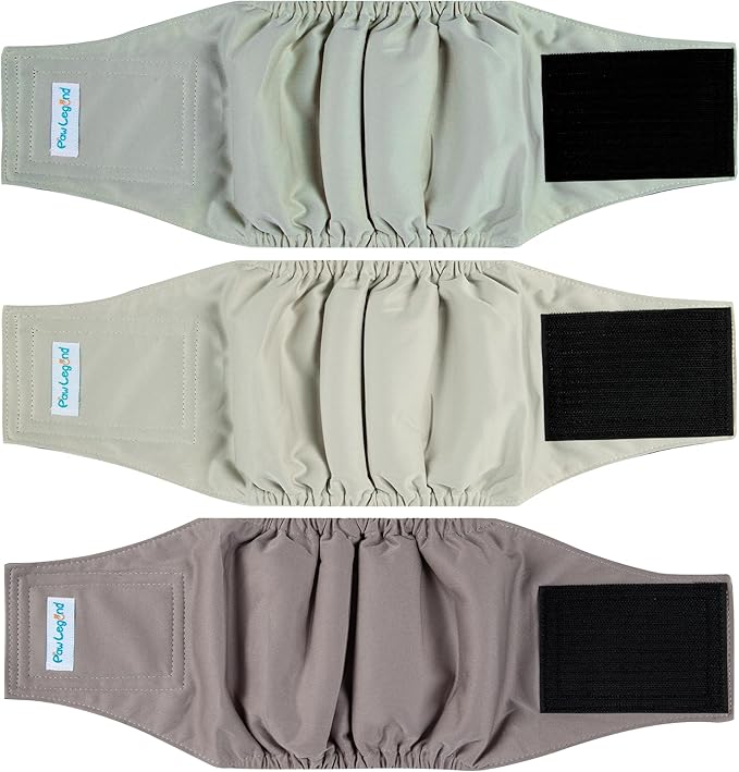 Paw Legend Washable Dogs Diapers Male Dog Belly Bands for Male Dogs Diapers Reusable Puppy Doggie Diapers Male (3 Pack, X-Small)