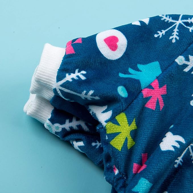CuteBone Soft & Stretchy Dog Christmas Pajamas - Cozy Pet Jammies Breathable Jumpsuit for Small Dogs - All-Season Comfy Outfit Easy-On Pullover Design - Keeps Pets Warm & Comfortable P85M