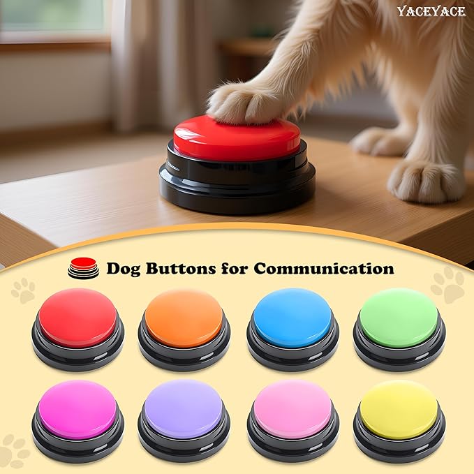 Dog Buttons for Communication, 8Pcs Colorful Talking Buttons for Dogs or Pets, Button for Dogs to Communicate, Pet Training