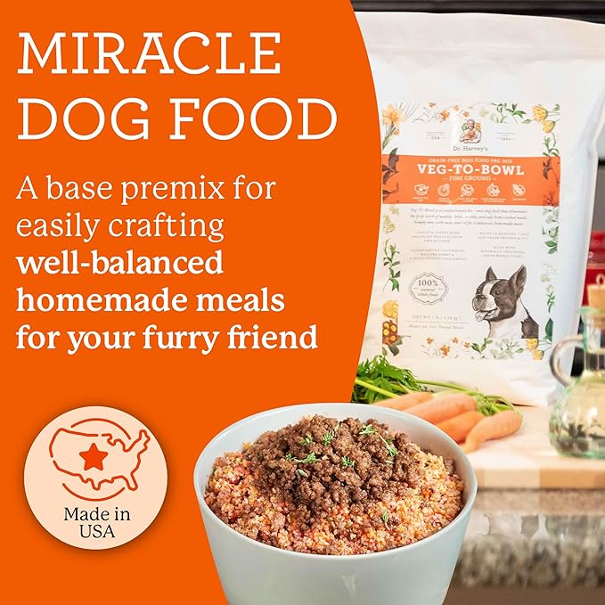 Dr. Harvey's Veg-to-Bowl Fine Ground Dog Food, Human Grade Dehydrated Base Mix for Dogs, Grain Free Holistic Mix for Small Dogs Trial Size (6.5 oz)