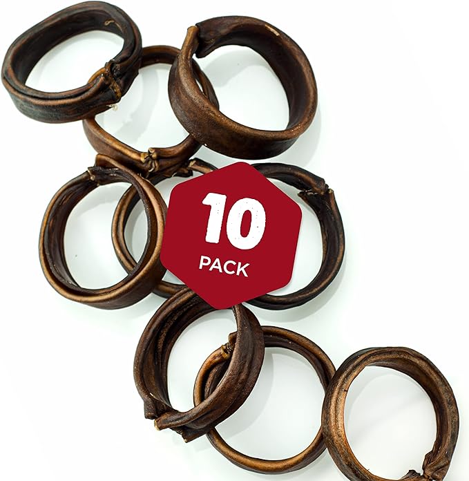 Best Bully Sticks Puppy Teething Rings - Single Ingredient Natural Collagen Puppy Chews for Teething - Bones for Small Dogs - Enrichment, Mental Stimulation, 10 Count